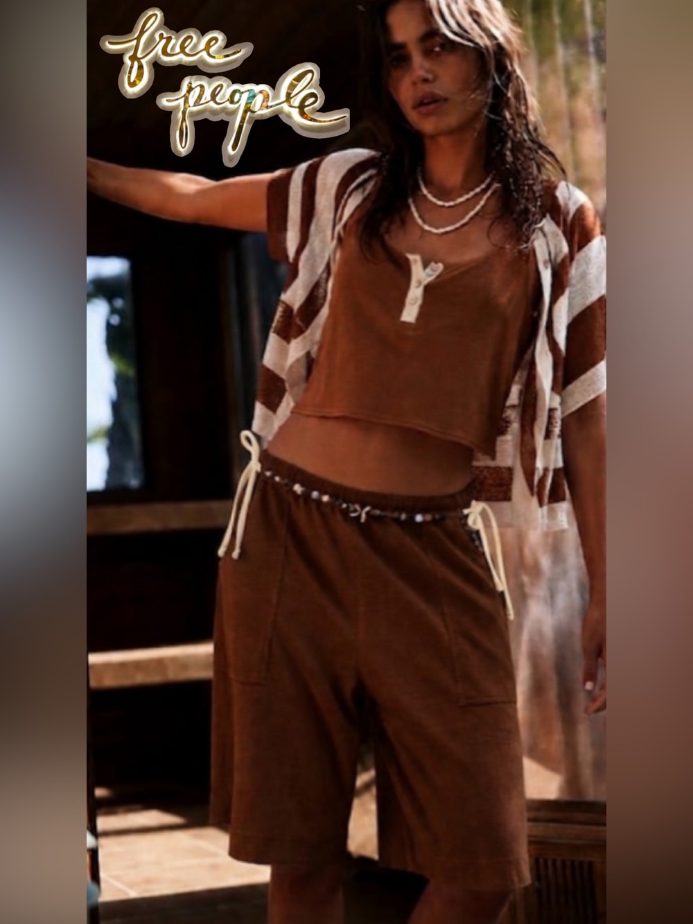 Nwot Free People Beach Kaila Set In Color Oiled Oak Medium